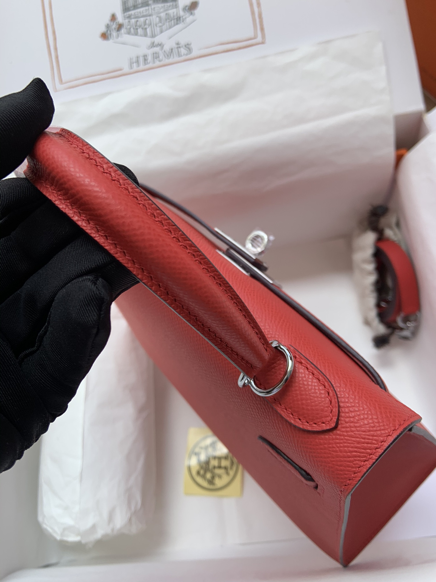 HERMÈS Kelly Silver-tone Hardware 25 28