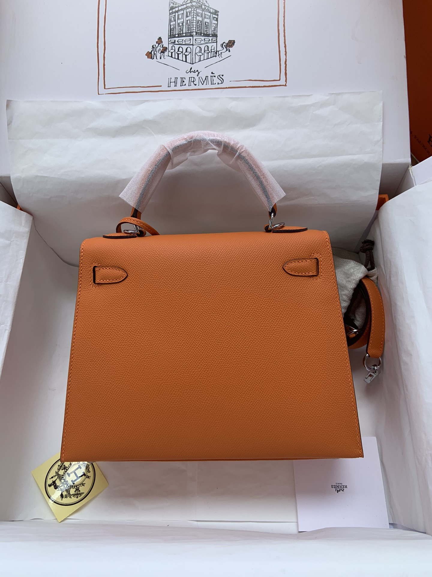 HERMÈS Kelly Silver-tone Hardware 25 28