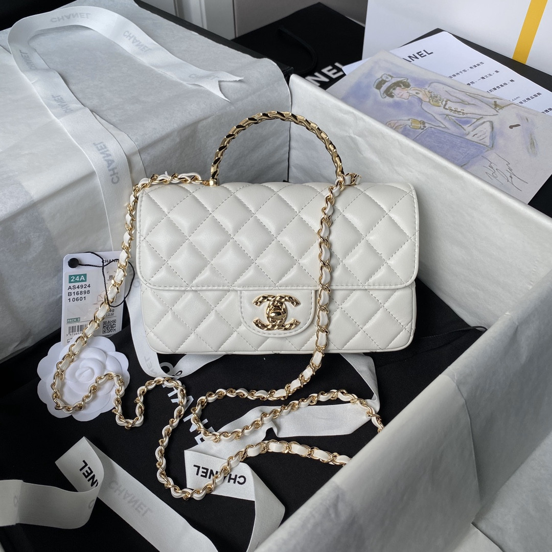 Ch*el 24a mini classic handbag 12 × 20 × 6 cm