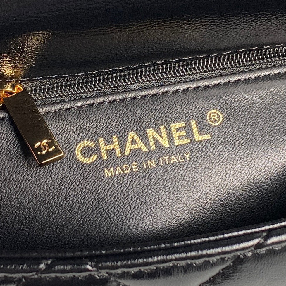 Ch*el mini flap bag with top handle 14×19×8.5cm