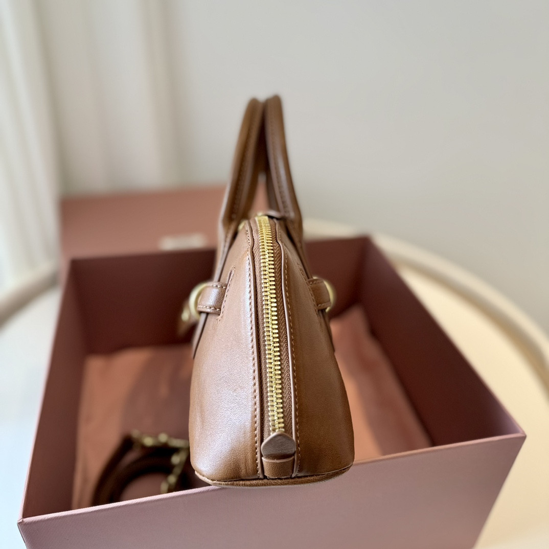 Miu Miu Aventure nappa leather top-handle bag 16.5x28x10cm