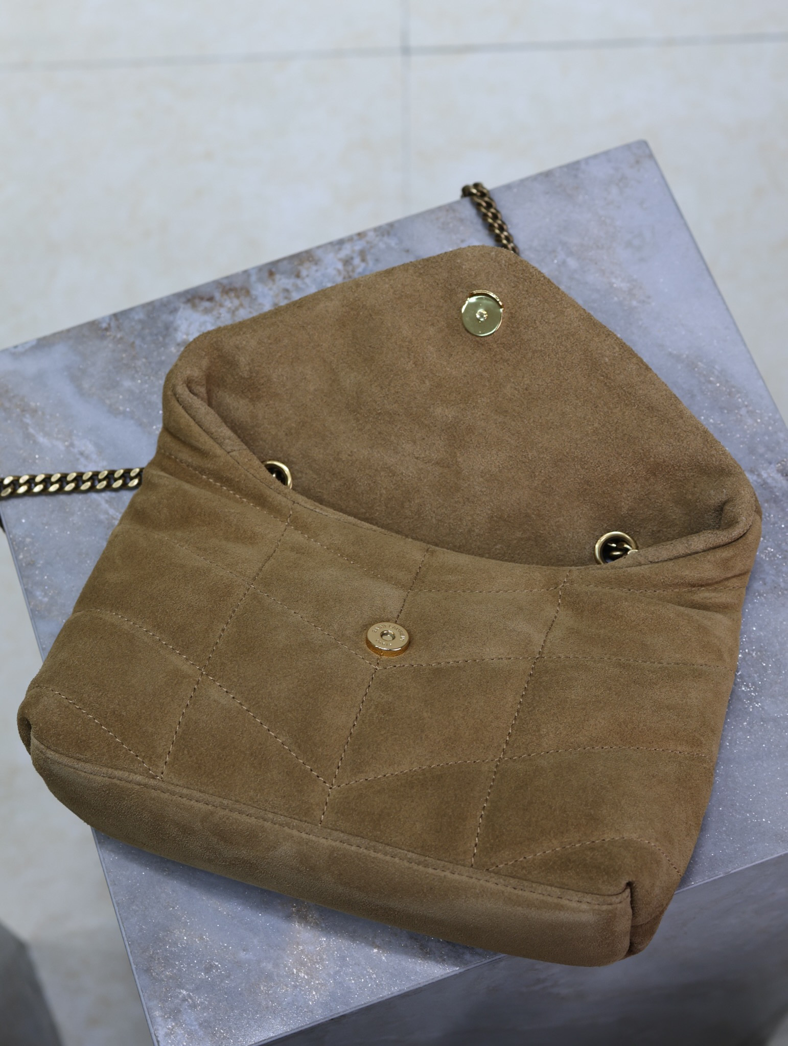 Y*L loulou mini puffer (suede) 23×15.5×8.5cm