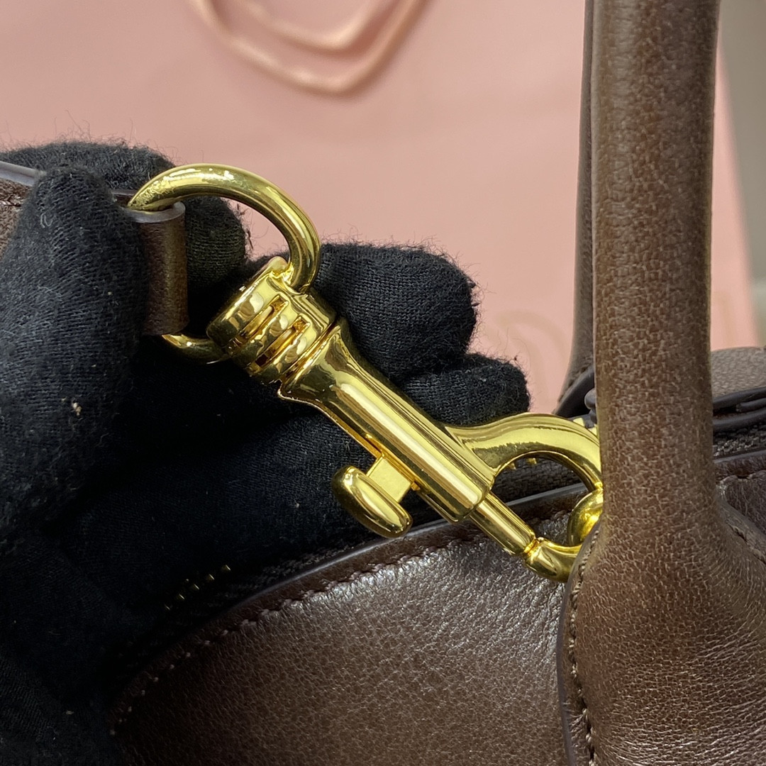 Miu Miu Aventure nappa leather top-handle bag 17x33x11cm