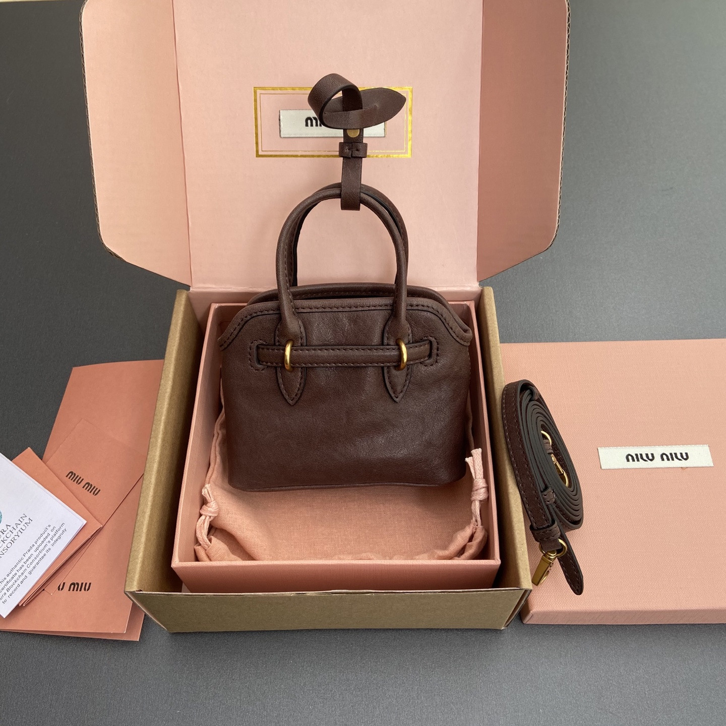 Miu Miu Aventure Nappa Micro Leather trick 9.5x12x2.5cm