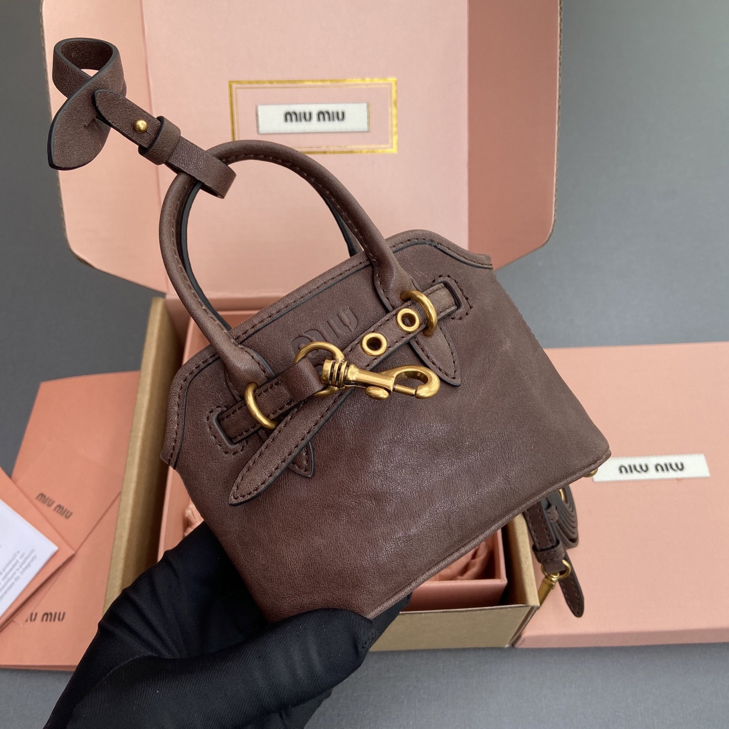 Miu Miu Aventure Nappa Micro Leather trick 9.5x12x2.5cm