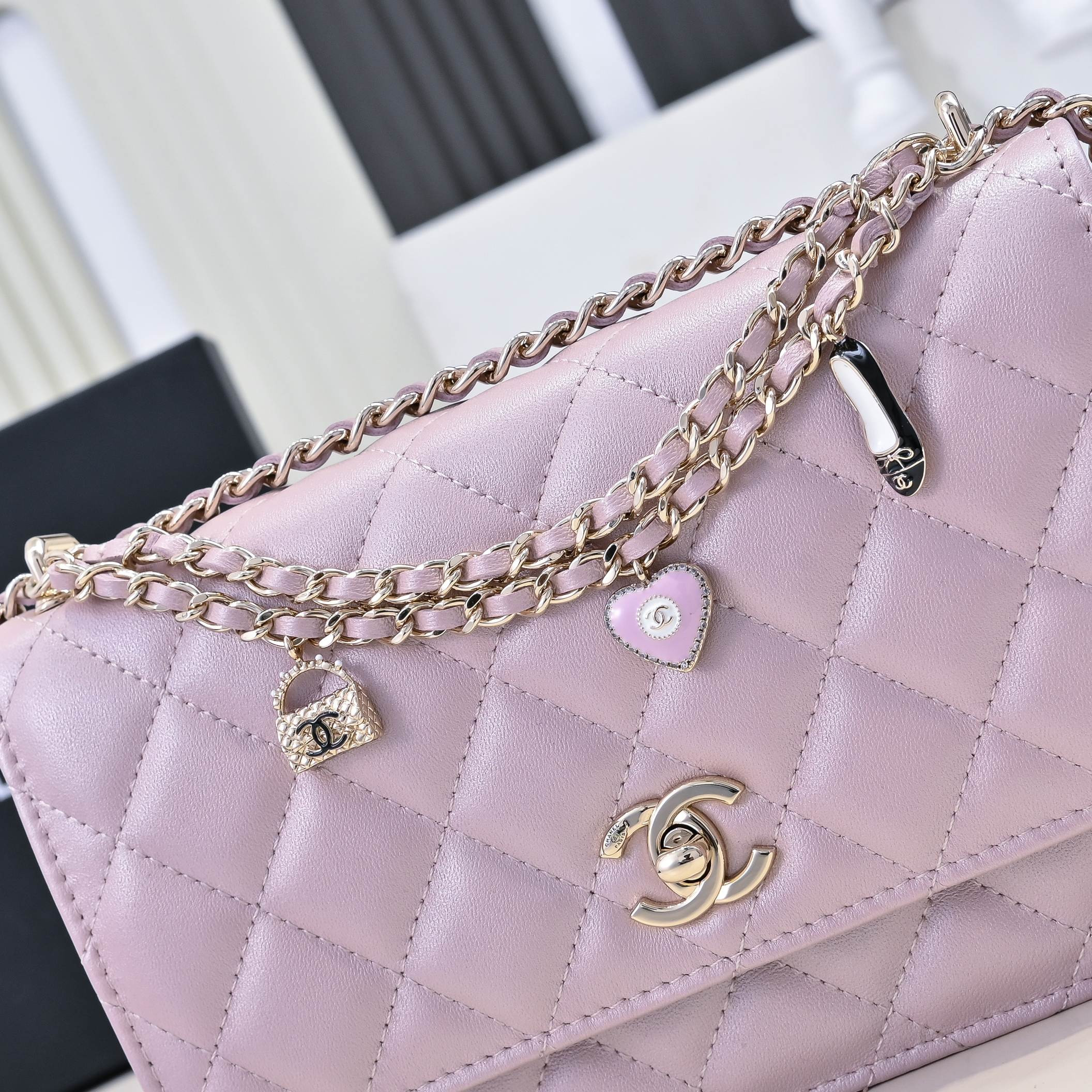 Ch*el spring-summer 2025 pre collection wallet on ap4537 19.5 × 13 × 3.5cm