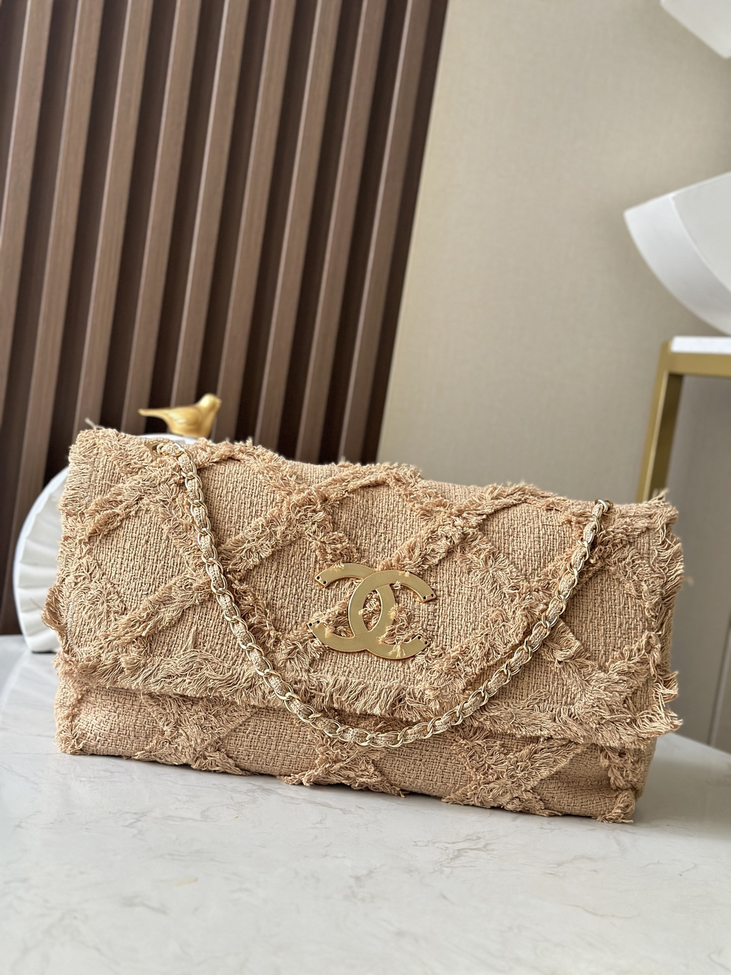 Ch*el vintage flap bag 38x21x11cm
