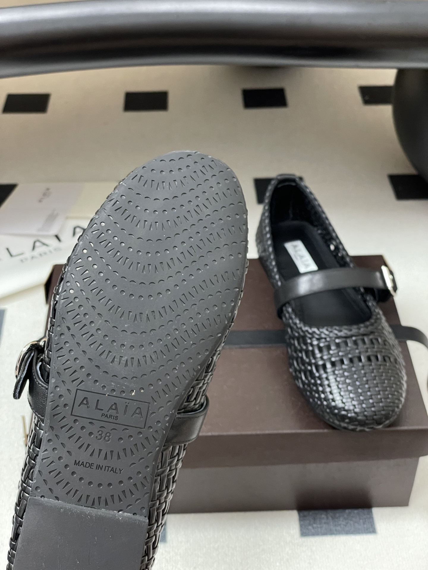UA Alaïa Hollow Woven Mary Jane Flats(Customized Size 7-10 days production time)