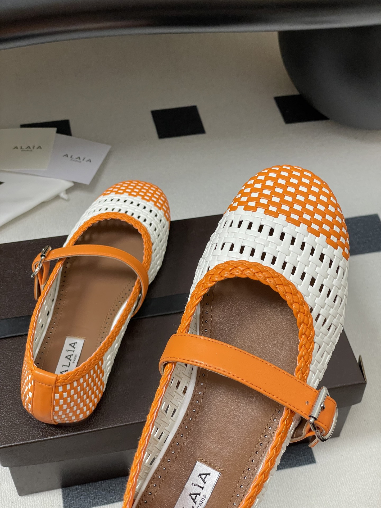 UA Alaïa Hollow Woven Mary Jane Flats(Customized Size 7-10 days production time)