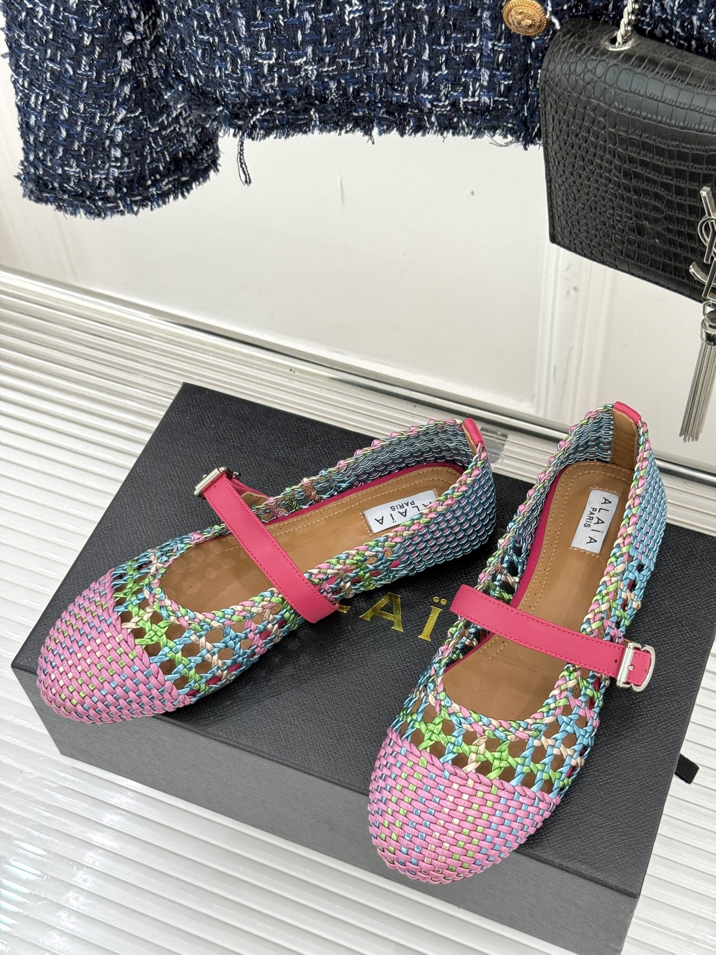 UA Alaïa Hollow Woven Mary Jane Flats(Customized Size 7-10 days production time)