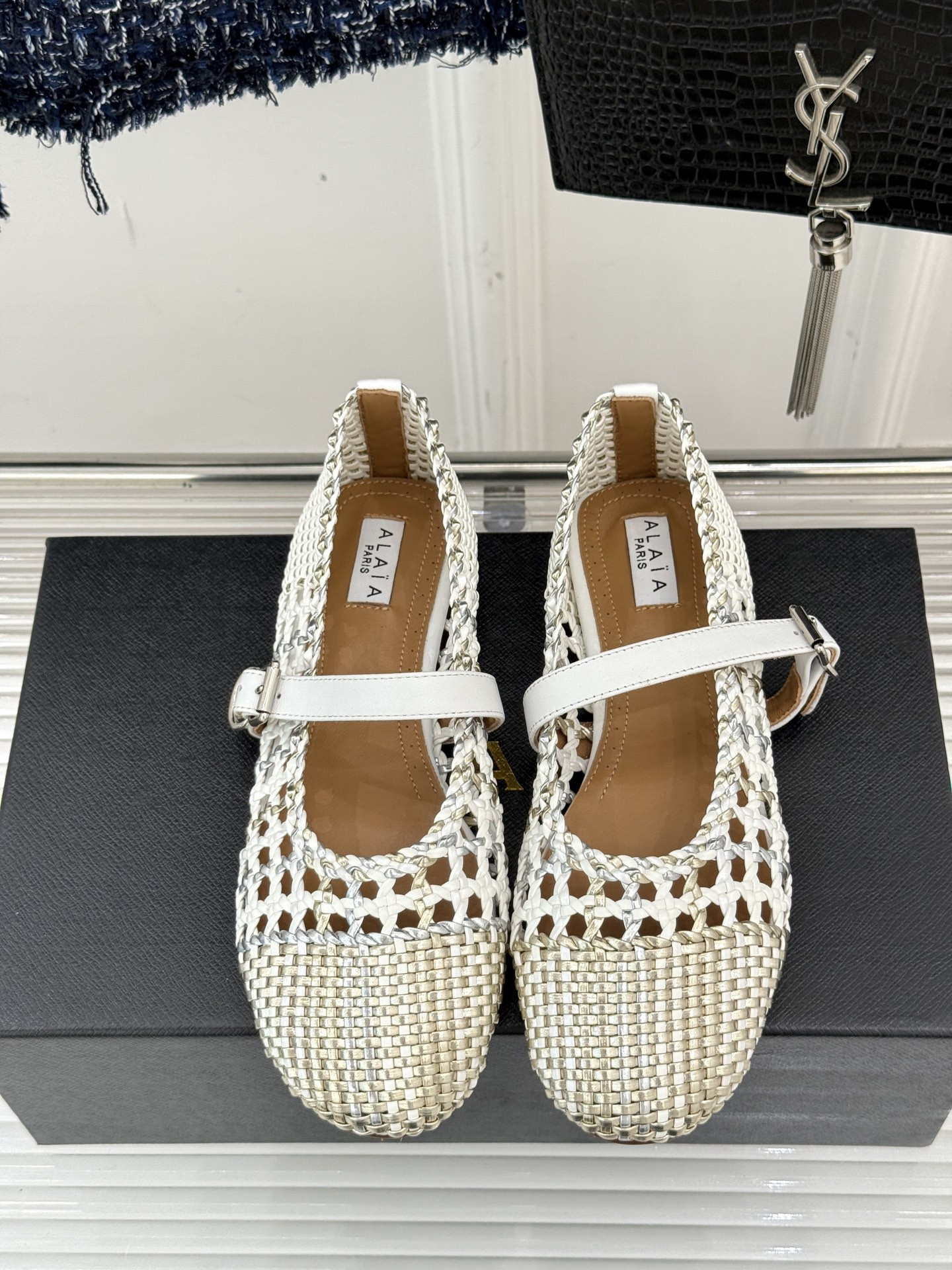 UA Alaïa Hollow Woven Mary Jane Flats(Customized Size 7-10 days production time)