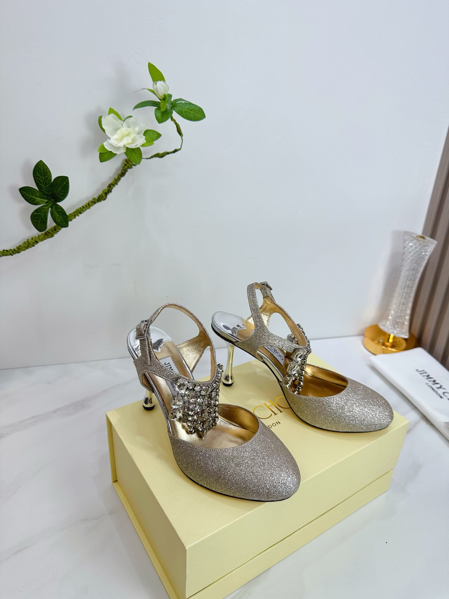 ua Ji*y Ch* verity glitter slingbacks 8.5cm