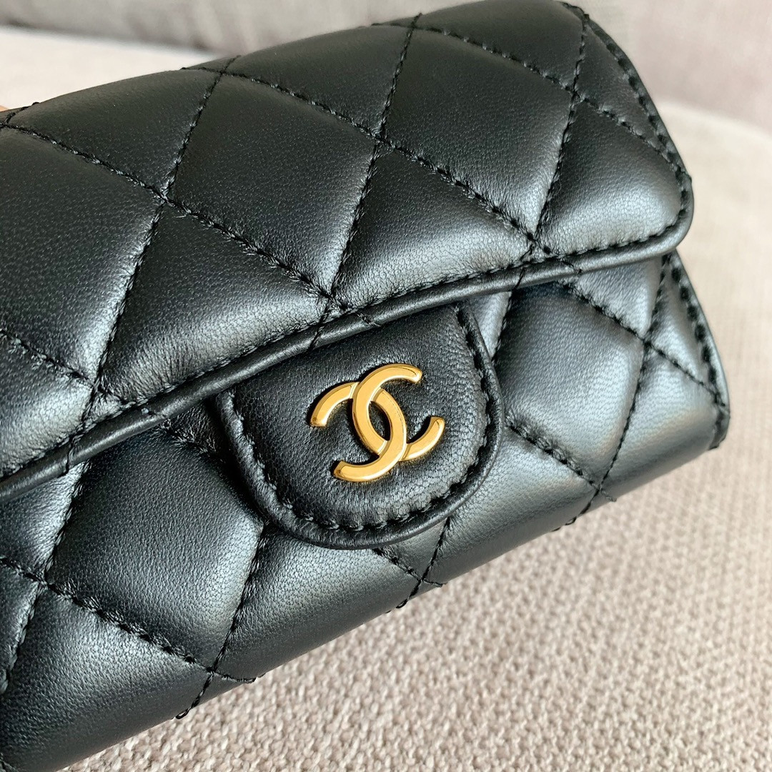 Ch*el cf classic flap coin purse card holder