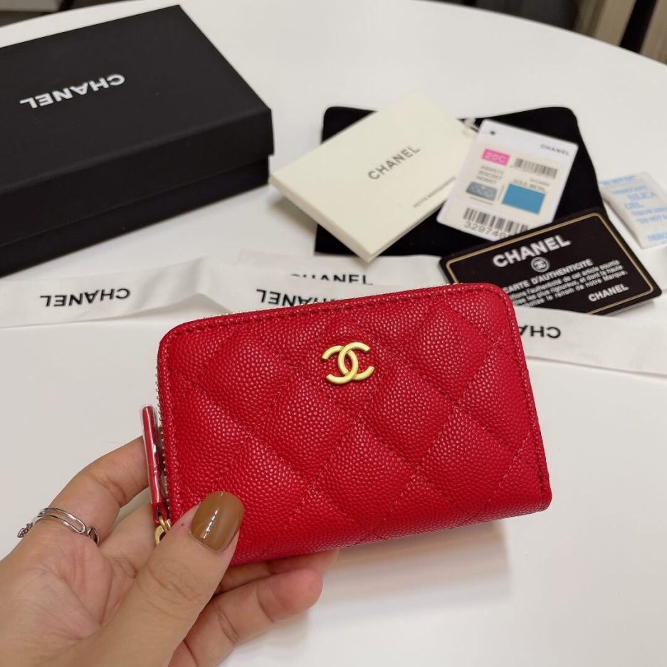 Ch*el classic zipper coin wallet