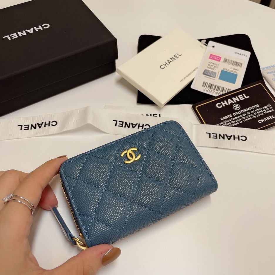 Ch*el classic zipper coin wallet