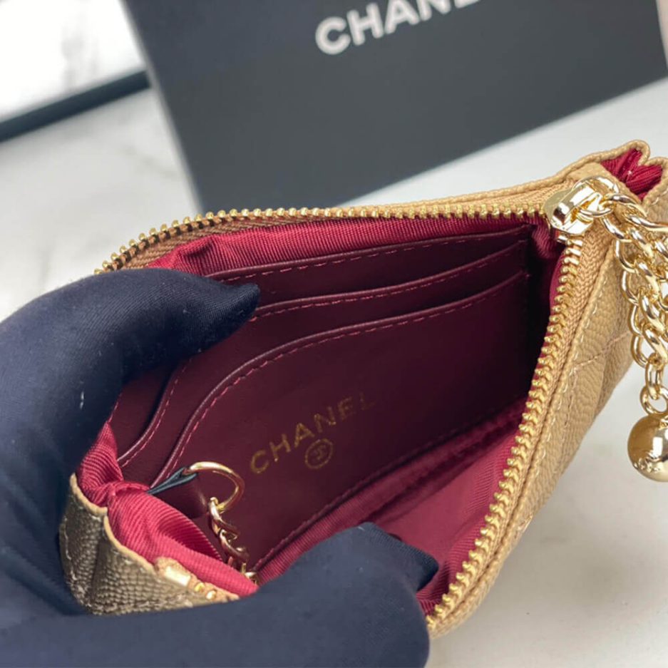 Ch*el classic small zip clutch